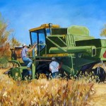 Monfelt - Soybean Harvest - Checking the Combine